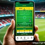 Home 14 FC모바일 공식 홈페이지 바로가기 - A vibrant smartphone screen displaying the FC Mobile app interface in Portuguese, showing clear and ...