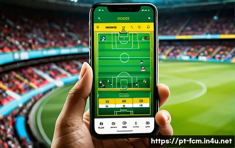 FC모바일 공식 홈페이지 바로가기 - A vibrant smartphone screen displaying the FC Mobile app interface in Portuguese, showing clear and ...